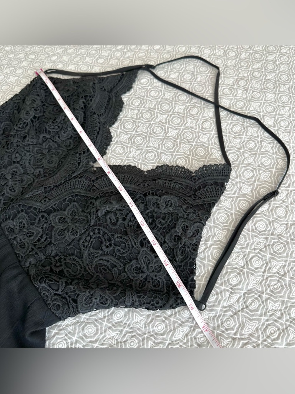 Lulu’s Star Spangled Black Backless Lace Romper Mini Dress Size S - Picture 13 of 16